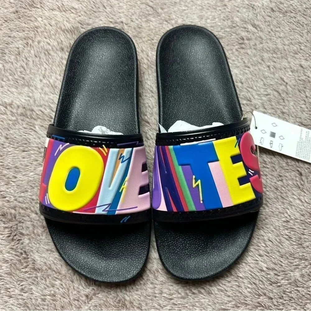 Adidas Men Adilette Pride Slide Sandals Black New With Tags
